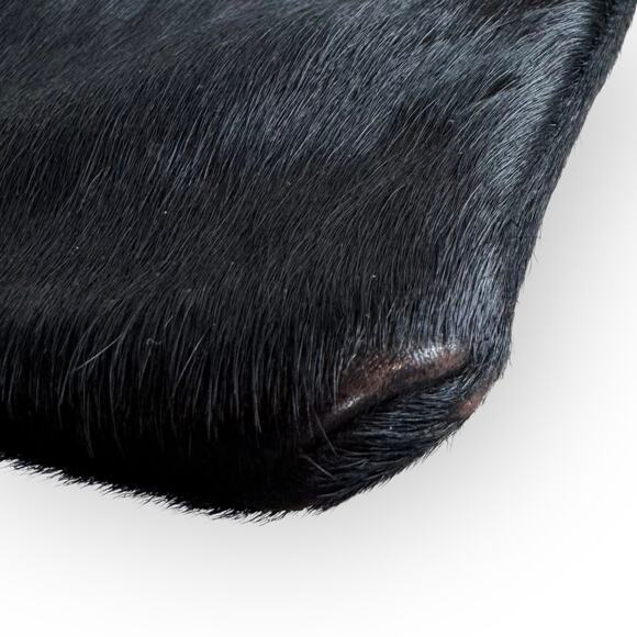 Vintage Black Hair Shoulder Bag w/ Kiss Lock Chain Strap - Picture 12 of 12